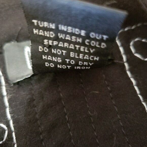 Boho Blouse Black White Embroidered Short Sleeve Peasant Gypsy Art Women XL FLAW - Picture 6 of 9